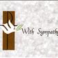"WITH SYMPATHY" DOVE MASS CARD