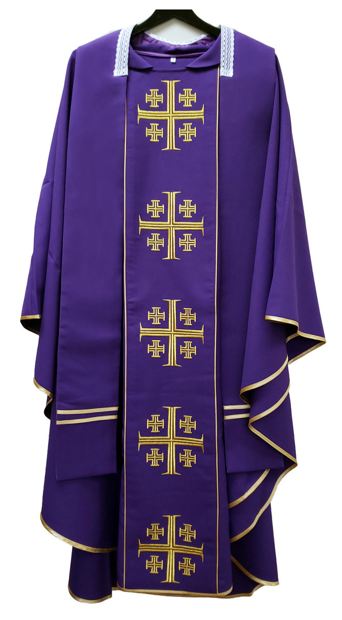 JERUSALEM CROSS VESTMENT -  PURPLE
