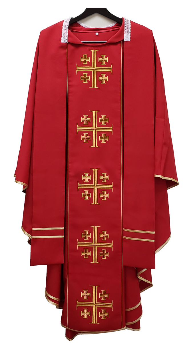 JERUSALEM CROSS VESTMENT - RED