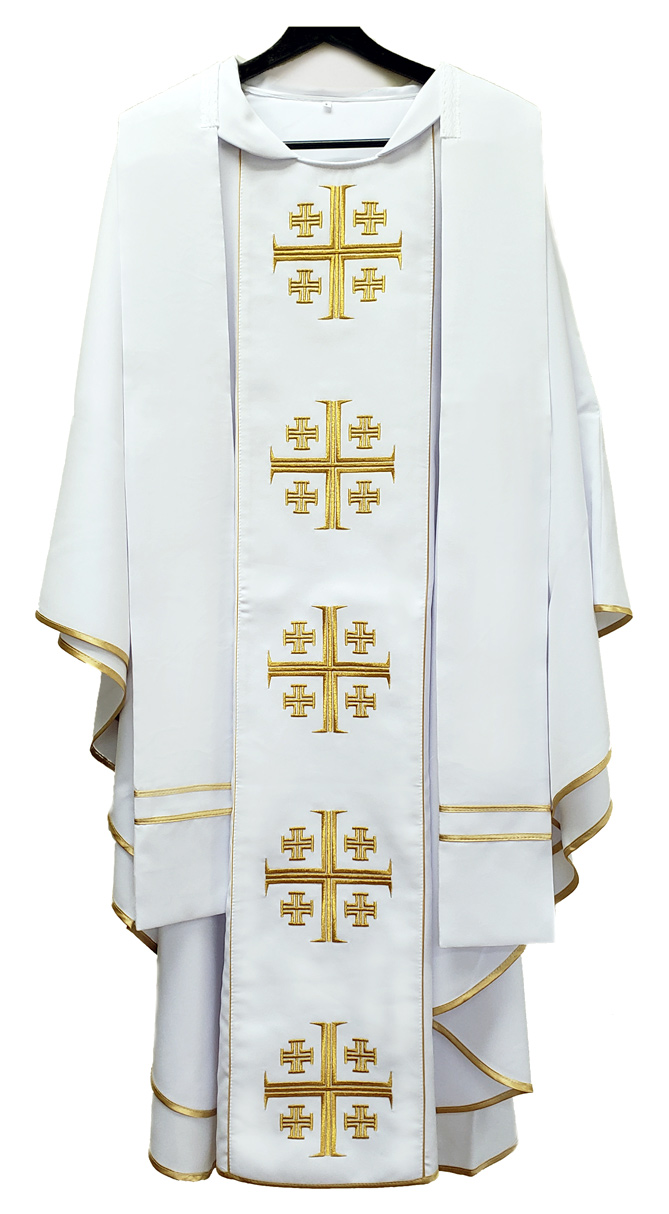 JERUSALEM CROSS VESTMENT - WHITE